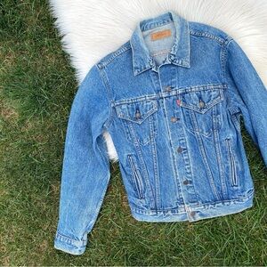 Levis Denim Vintage Jacket Red Tab 42 L 5 Pocket 80s USA